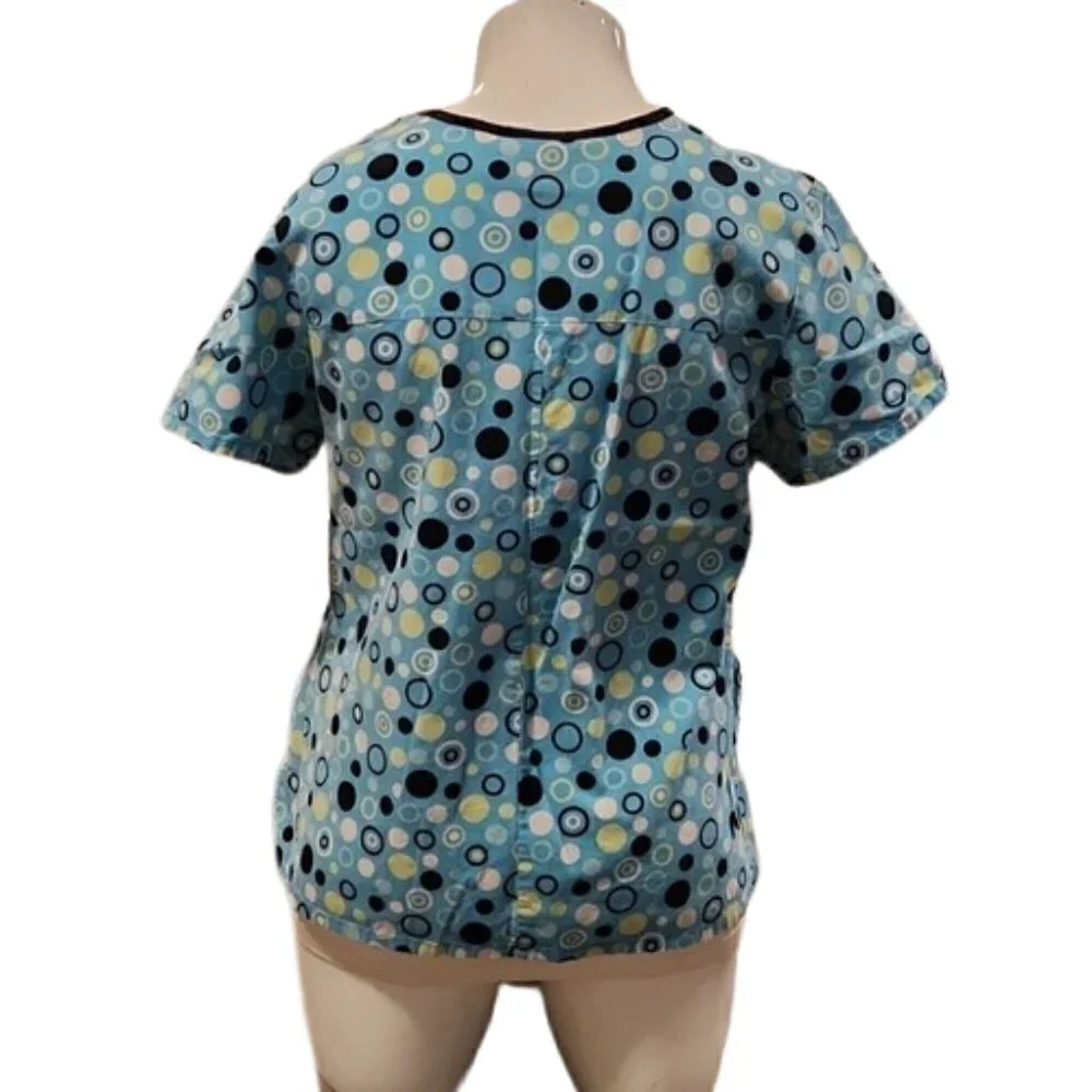 [Scrubstar] Blue Circle Scrub Top - Size L - Picture 2 of 5